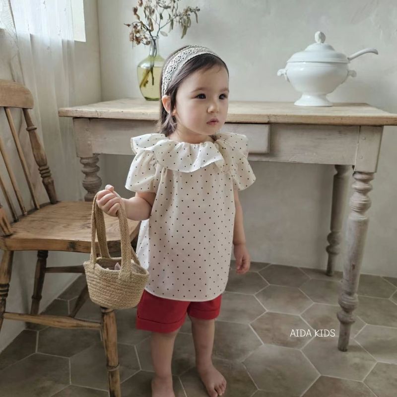 AIDA 2023 韓國童裝上衣 Ruffle cap blouse (2色)